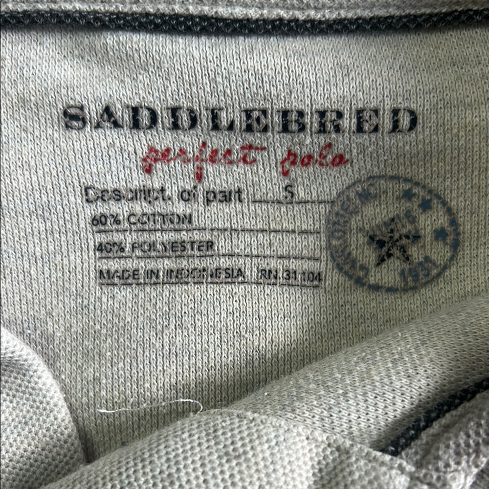 Saddlebred Perfect Polo Gray/Tan Classic Shirt Soft Knit Short Sleeve - Picture 7 of 10